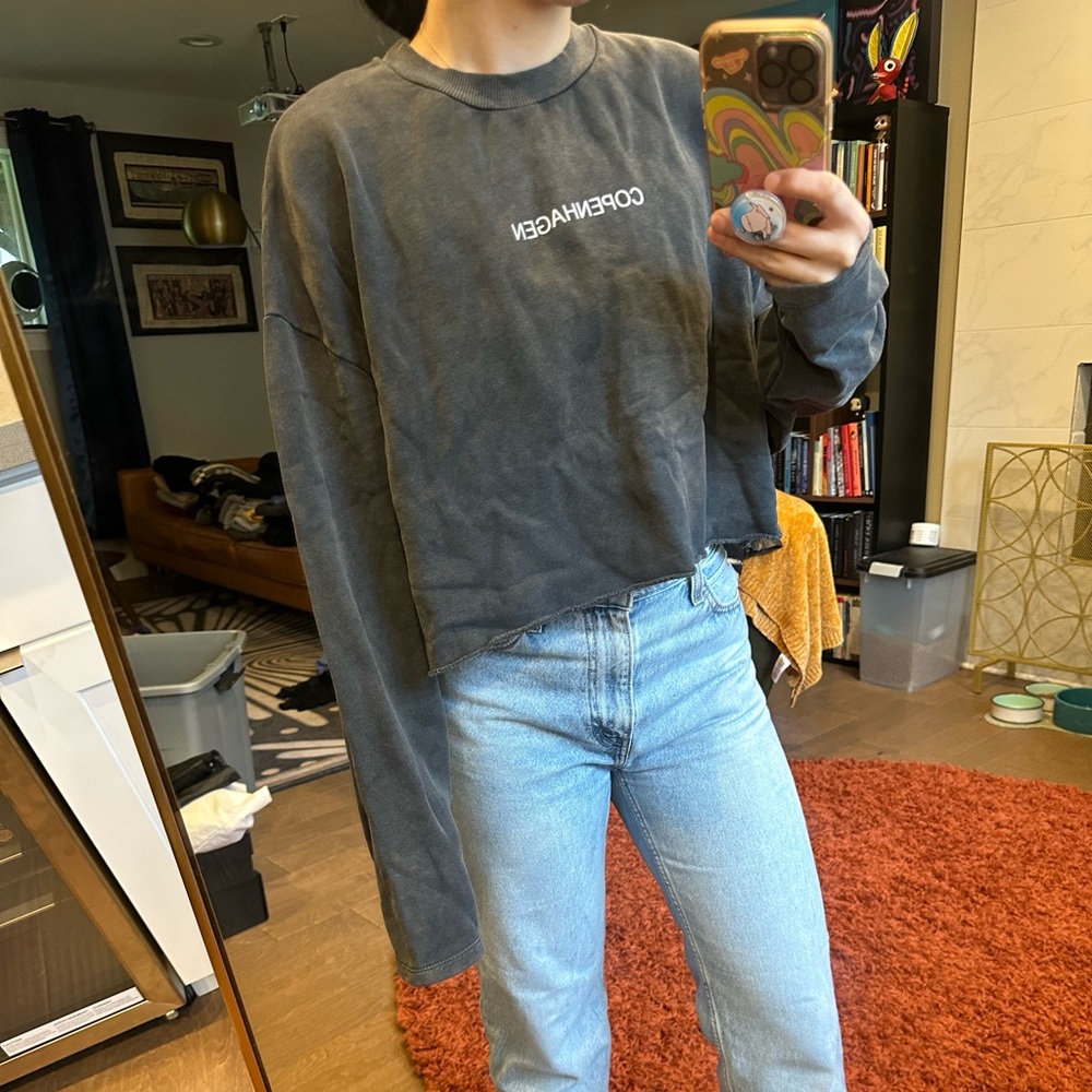 Topshop crop crewneck